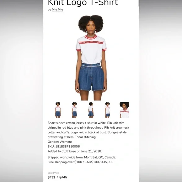 Miu Miu White Tee with Red Accents - Picture 6 of 10